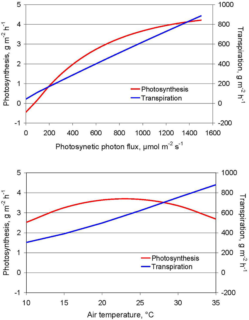 Photosynthesis and transpiration respond differently to light and to temperature.png